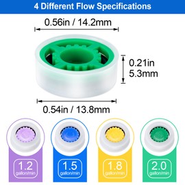 PAGOW 4 Pcs Shower Flow Restrictor, gpm 1.2-2.0, Water Saver Adapter Set for Handheld Showers, Bathroom & Toilet (0.56x0.54x0.21inch)