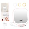 FASCINATE 10X Magnification Compact Travel Makeup Mirror with Lights and