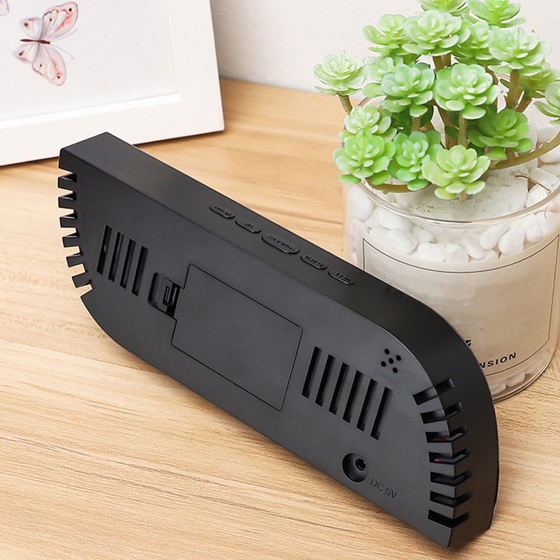 Digital Alarm Clock Multifunction Innovative Silent Temperature Humidity LED Mirror