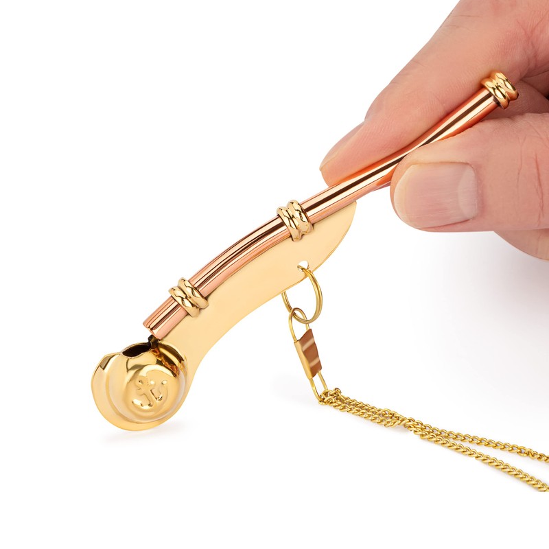 NKlaus 12 cm Maritime Boatsman Whistle with Chain 80 cm