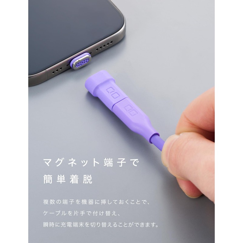 CIO USB-C Magnetic Converter Adapter (Straight, Purple)