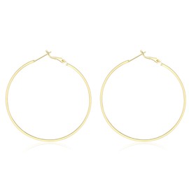 HUABOLA CALYN Sterling Silber 925 Gold Hoops Earrings for Women, Hypoallergenic Gold Huggie Hoop Earrings, Lightweight Large Hoop Gift for Girls (70mm)