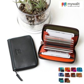 mywalit MY328 Calf Leather Zipper Bellows Sabara Card Case My Wallet/My Wallet/My Wallet/My Wallet/My Worritt, black space, Free size