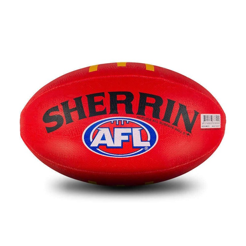 Sherrin AFL Replica All Surface Football, Red, Size 4
