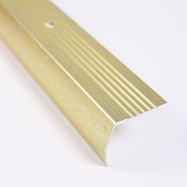 3 FT - Hammered Satin Gold Finish Stair Nosing 1 1/16" Wide Top