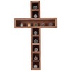 ORIGACH Championship Ring Cross Wooden Display Case 12 Post Wall