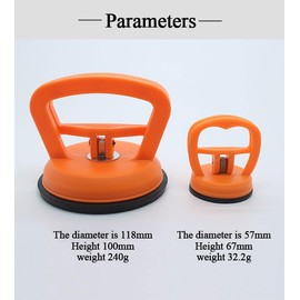 JokZan Dent Puller,2 Pack Car Dent Removal Kit Handle Lifter,Powerful Car Dent Remover, Suction Cup Dent Puller for Car Dent Repair, Tiles, Glass, Mirrors and Objects Moving(1 Large + 1Small)