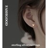FASHGOOD Sterling Silver & 14K Gold Plated Mini Heart Stud