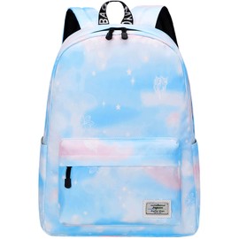 Lohol Lightweight School Backpack for Girls Boys Kids School Bag Backpack with Print, lightblue, Rucksack Backpacks