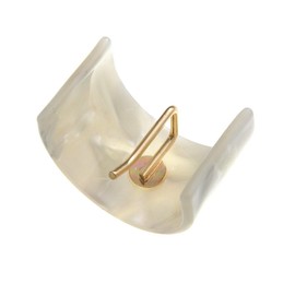 VingTAINE H-566-WH-CAFF Tortoise Shell Style Plate Hair Cuff, Marble Hair Hook, Pony Hook, Just Plug, Easy Arrangement, Hair Accessory