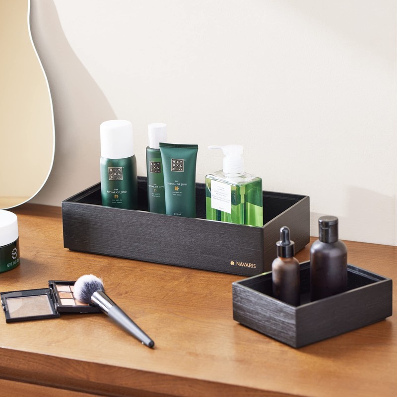 Navaris Bamboo Storage Box Set of 2 - 2 x