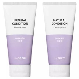 The Saem 더샘 내추럴 컨디션 클렌징 폼 더블휩, 150ml, 2개 [150ml x 2개] The Saem Natural Condition Cleansing Foam Double Whip, 150ml, 2 packs [150ml x 2 packs]