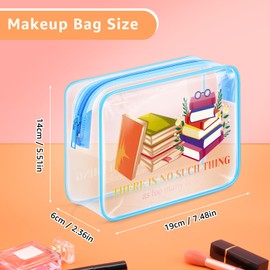 Gfhzdmf Book Lover Gift For Women Girls Bookish Gift Clear Makeup Bag Book Themed Present PVC Cosmetic Bag Christmas Birthday For Writer Librarian Readers Travel Pouch