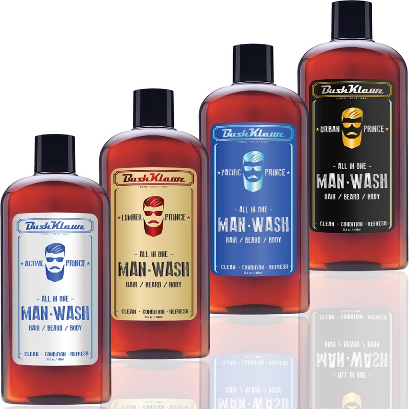 LUMBER PRINCE Men's Original All in One 3-in-1 Shampoo, Conditioner,