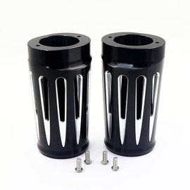 Motorcycle Fork Boots Slider Cover Black Aluminum CNC Fork Suspension Sleeve for Harley Touring Road Glide1986-2023 FLST