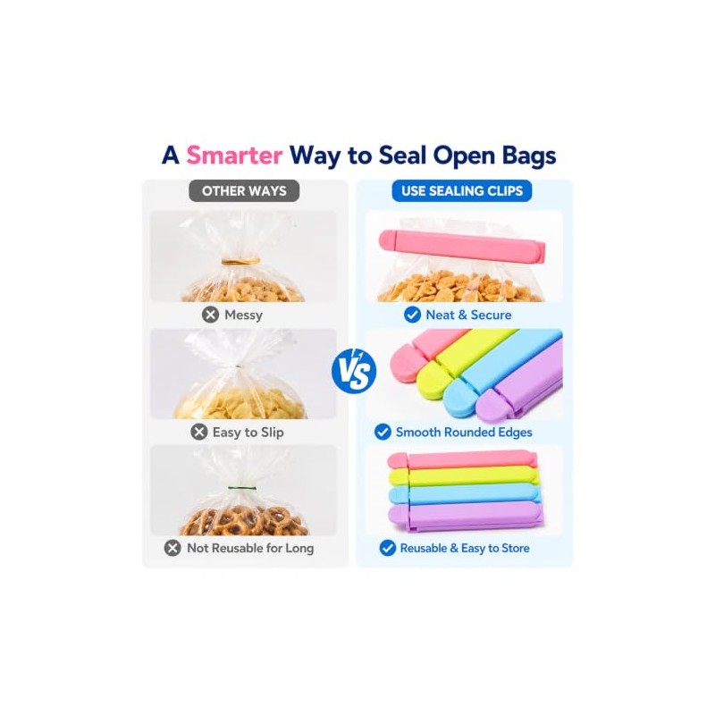 Tmflove - 12 clips de sellado para bolsas de alimentos