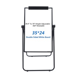Dry Erase Board with Stand, 35 * 24" Double Sided Board Magnetic Dry Erase Whiteboard, Height Angle Adjustable Free Standing 35 * 24 Easel White Board