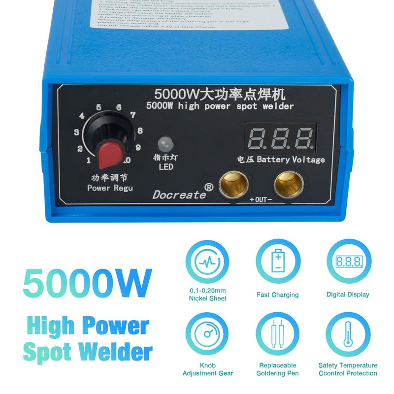 Hosyond 5000W Battery Spot Welder, Portable Adjustable Spot Welding Machine