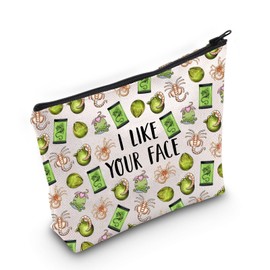 JXGZSO Alien Movie Makeup Bag Alien Lover Gift I Like Your Face Monster Cosmetic Bag Horror Movie Series Gift Alien Gift