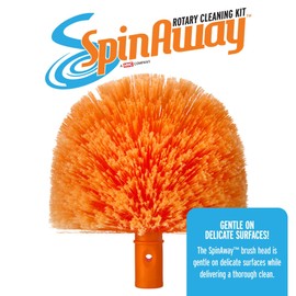 HY-C Rotary Cleaning Brush Replacement - Gardus SP2 SpinAway Rotary Cleaning Brush Replacement, Spider Web Brush, Ceiling Brush for Cleaning (Orange)