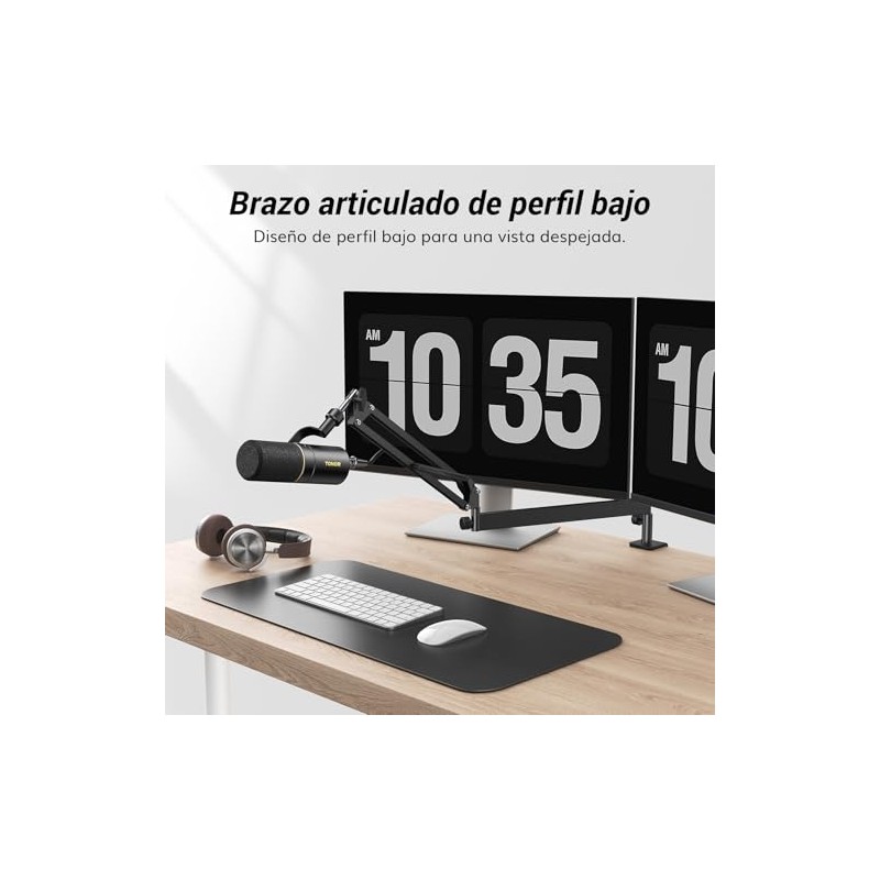 Tonor Brazo de Micrófono, Soporte de Micrófono Ajustable con Gestión