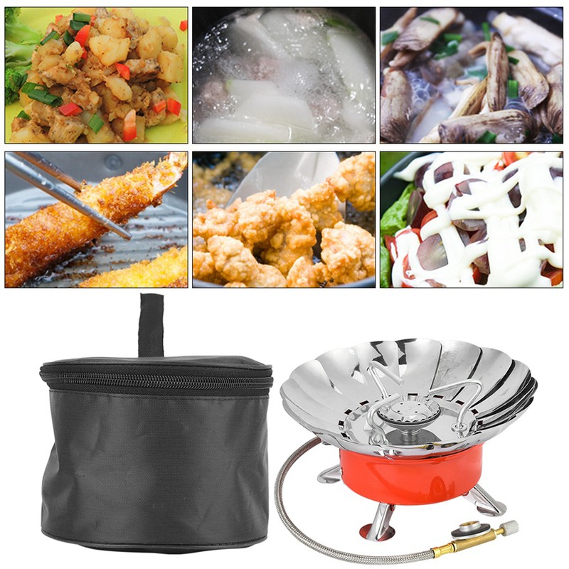 Outdoor Windproof Folding Camping Portable Mini Burner Picnic Barbecue Gas