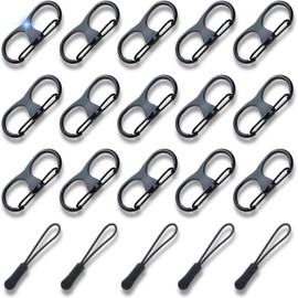 Juego de 20 clips antirrobo para cremallera y tiradores de repuesto (versión 2026), cierres antirrobo para viajes, maletas, mochilas, bolsos cruzados y carteras (negro).
