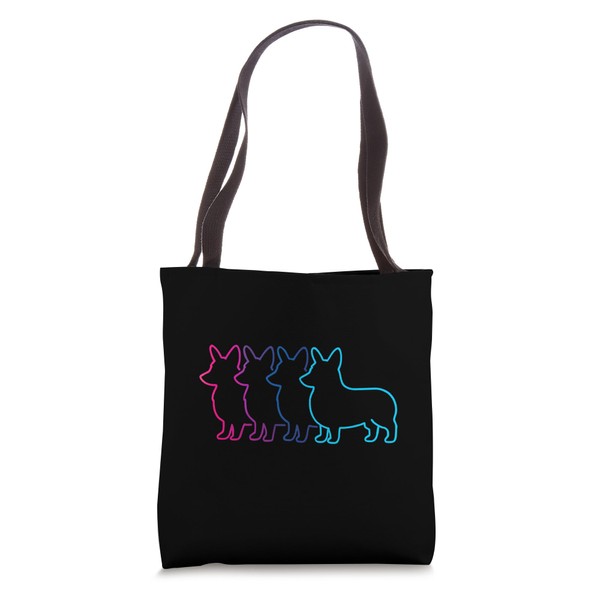 Corgi Retro Silhouette Synthwave Dog Lover Tote Bag