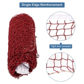 Badminton Net Garden, Foldable Volleyball Net Volleyball Replacement Net Portable Beach Volleyball Net for Beach Yard Pool Indoor Outdoor Play Standard Size 6.5 x 0.5 m (Jujube Red)