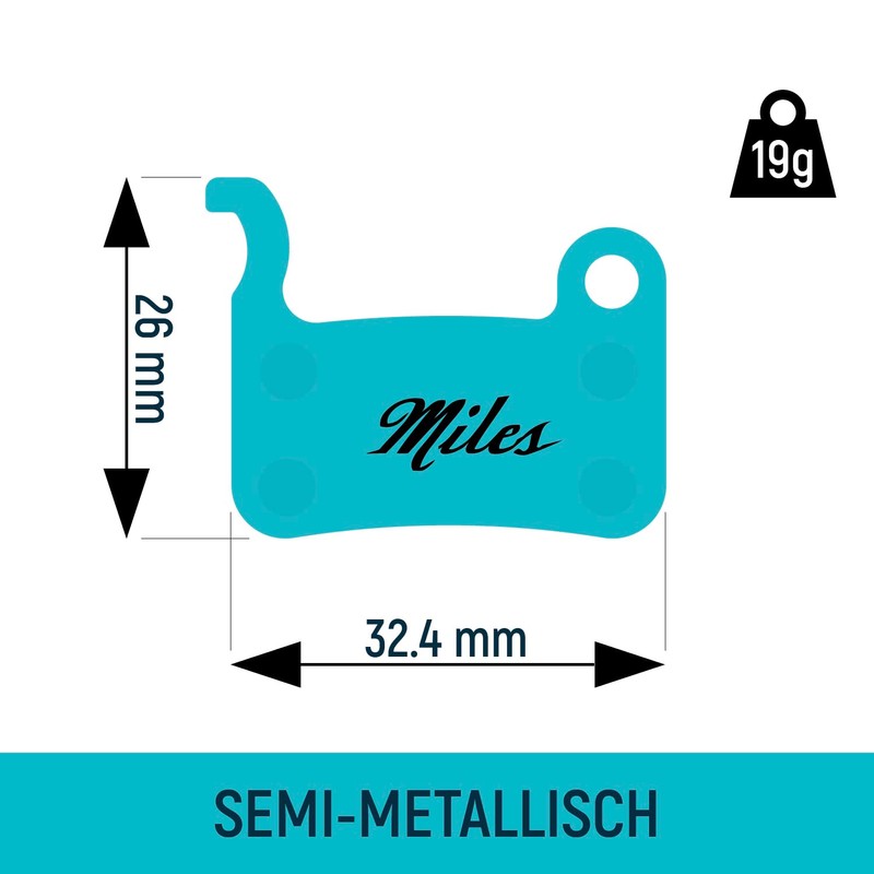 Miles Racing Bicycle Disc Brake Pads Organic for Shimano Saint,