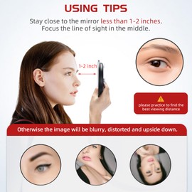 40X Magnifying Mirror with 3 Suction Cups, Magnified Makeup Mirror and Tweezers Set, Portable 6inch Travel Makeup Mirror with 40X Magnification, Perfect for Makeup, Shaving, Blackhead Blemish Removal