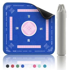 2F22E Mahjong Mat - Non-Slip Noise Reduction Gaming Mat 32.4x32.4 Inch for Mahjong/Poker/Board Games/Card Games/Dominoes (Blue)