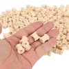 200Pcs Wooden Spools 0.55in 0.51in Unfinished Polished Wood Smoothing Wooden