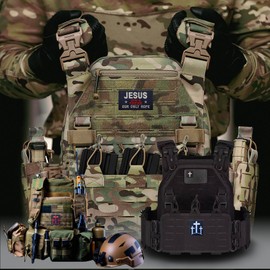 EmWoot 7PCS Cross Flag Patches Three Crosses Patches Jesus Patch Embroidered Tactical Morale Patch Hook and Loop