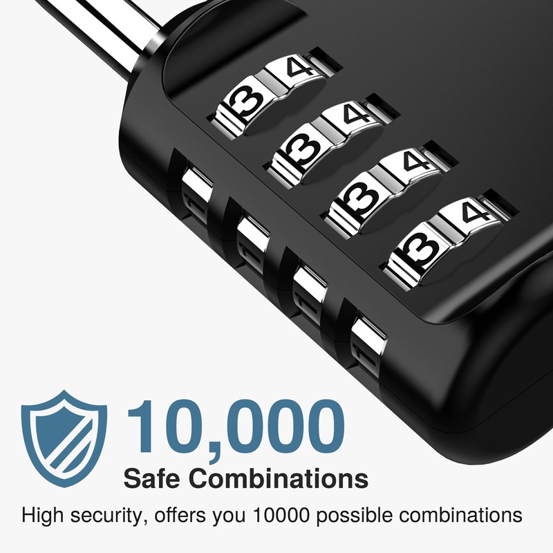 Puroma 4 Pack Combination Lock for Locker 4 Digit Outdoor