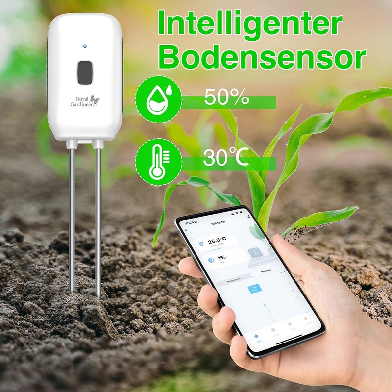 Royal Gardineer Plant Sensor: Smart Soil Moisture & Temperature Sensor