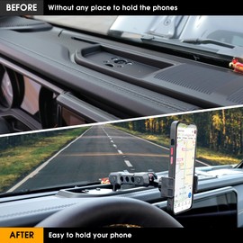 BESTAOO Dash Phone Holder Compatible with 2024 Jeep Wrangler JL 2/4 Door Interior Accessories, 360° Adjustable Cell Phone Mount (Clip)