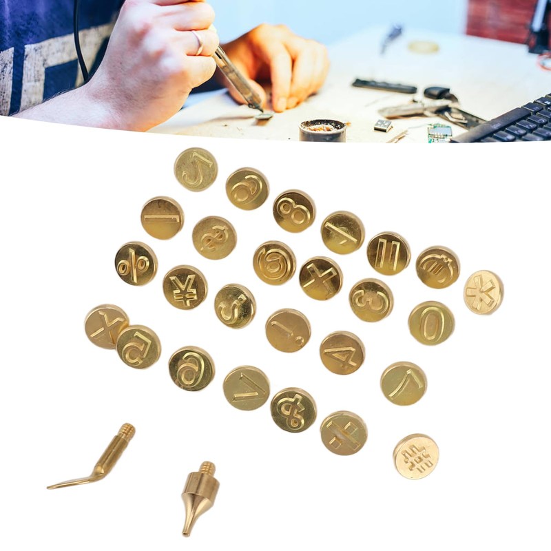Mumusuki 28 Pieces Number Wood Burning Tips Set, Brass Welding