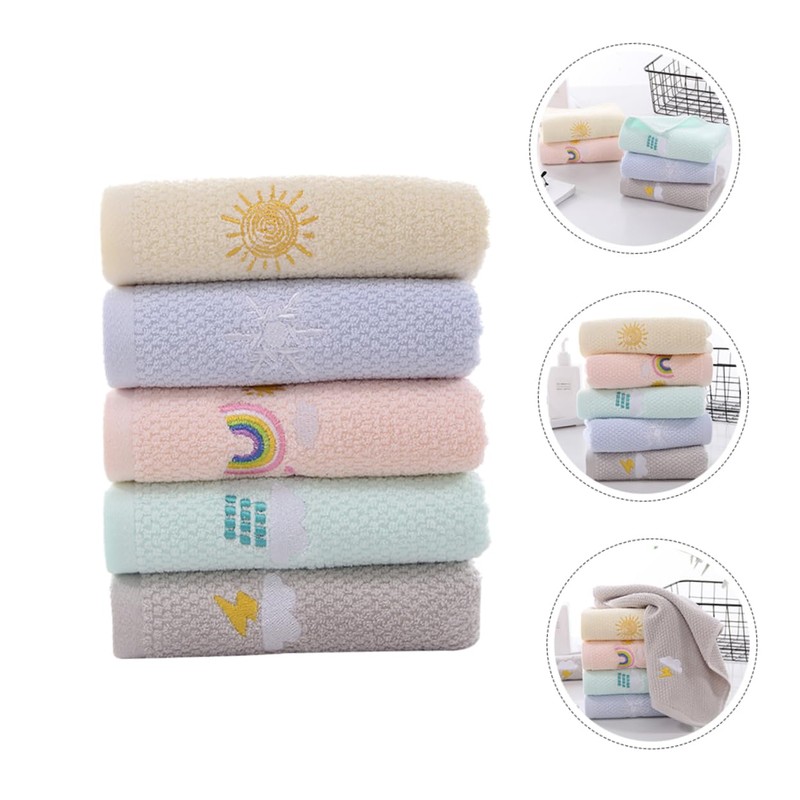 IWOWHERO 5 Pcs Cotton Cotton Absorbent Towel Towel for Children