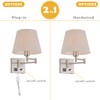 Bedside Wall Mount Light with Dimmable Switch and Outlet, Swing