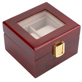 2 Grid Wooden Watch Display Box Watch Storage Holder Gift Box for Couple