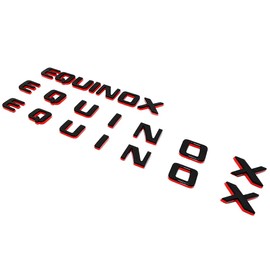 17-24 3pcs Equinox Door & Liftgate Letter 3D Badge Emblem Nameplate Logo Replacement for Equinox (Redline)