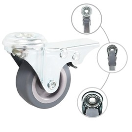 vidaXL 4x Bolt Hole Swivel Casters 35kg Loading Capacity Rubber Furniture Bookshelf Stand Table Drawer Box Bed Cart Trailer Trolley Wheel 50mm