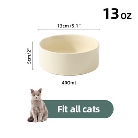 Havniva Ceramic Set of 2 Cat Bowls, Food and Water Bowls for Cats, Kitty, 2pcs Cat Dishes, Cat Feeder(5.1inch, 2 x Beige Bowls)
