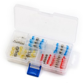 BTtime Heat Shrink Tubing, 100 Pieces, 4 Sizes, Transparent Terminal Connectors, Crimp Terminals, Solder Sleeve, Waterproof Solder Sleeve, Electrical Insulation, Electronic, Marine, Industrial