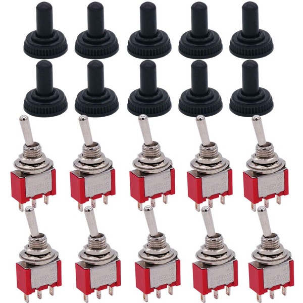 mxuteuk 10pcs Mini Toggle Switch SPDT 2 Position 3 Pin