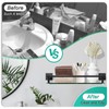 SFGSOWOR Glass Shelf 16IN for Bathroom Black Rectangular Stainless Steel
