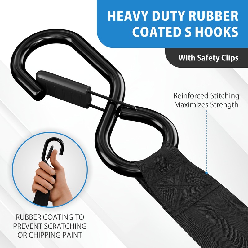 HANDT Retractable Ratchet Straps (2PK) 1in x 6ft - 1,500lb