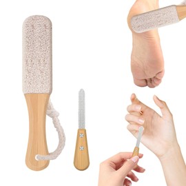 Nuqin Pumice Stone for Feet,2pcs Foot Pumice Stone,Double Sided Foot Pumice for Corn Dead Skin Cracked Heel Remover for Feet,Foot Files for Hard Skin(White)