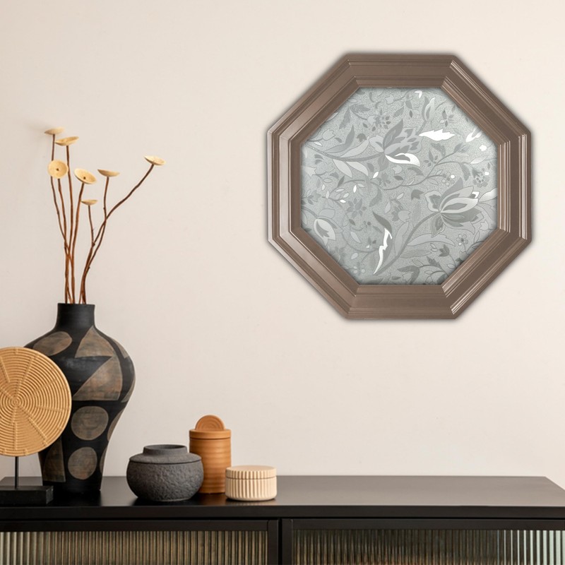 Autotech Park Precut Floral Octagon Window Film Shade, Self Adhesive